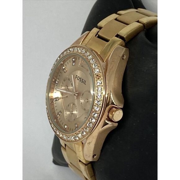 Fossil Riley ES2811 Women's Rose Stainless Steel Analog Dial Quartz Watch FR91 - Picture 4 of 12